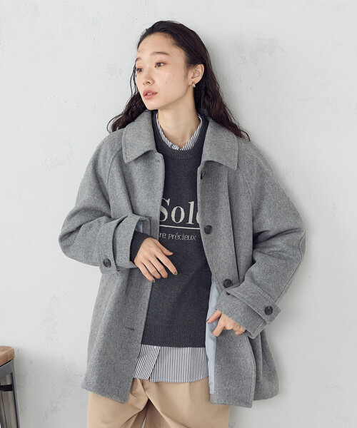 ステンカラーコクーンコート（ステンカラーコート）｜COMME CA ISM