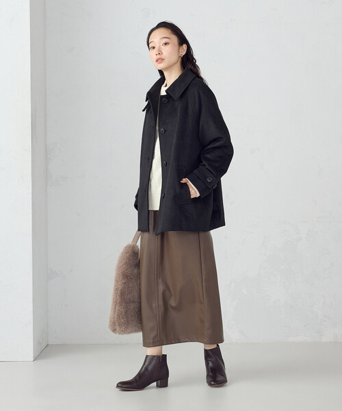セール】ステンカラーコクーンコート（ステンカラーコート）｜COMME CA