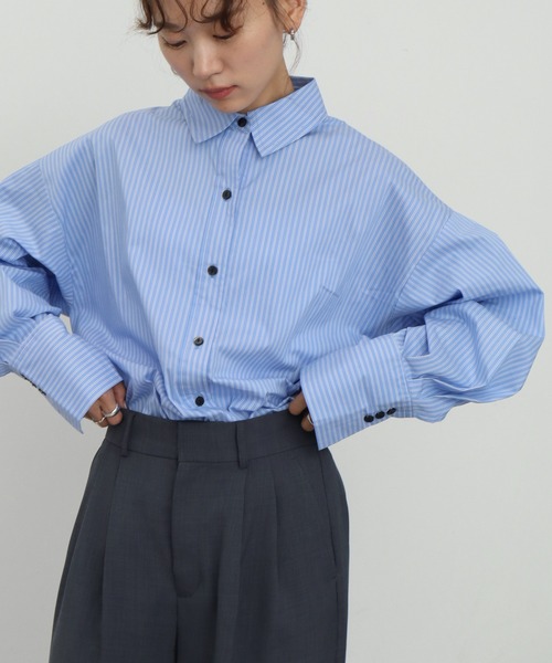 NOGLE（ノグル）の「【NOGLE/ノグル】オーバーストライプシャツ（シャツ/ブラウス・レディース・ブルー/ブラウン・FREE）」の17枚目の写真