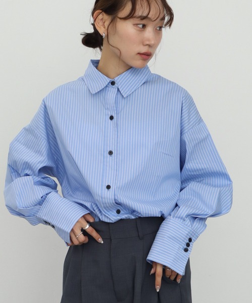 NOGLE（ノグル）の「【NOGLE/ノグル】オーバーストライプシャツ（シャツ/ブラウス・レディース・ブルー/ブラウン・FREE）」の20枚目の写真