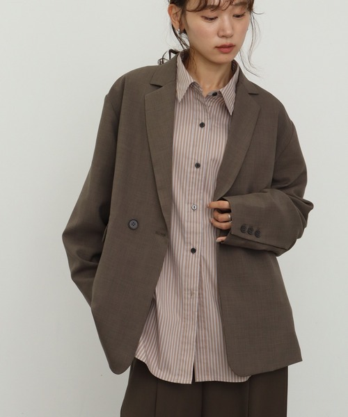 NOGLE（ノグル）の「【NOGLE/ノグル】オーバーストライプシャツ（シャツ/ブラウス・レディース・ブルー/ブラウン・FREE）」の11枚目の写真