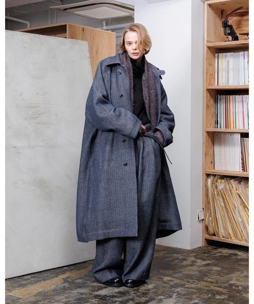 ジャケット・アウター VOAAOV WOOL LINEN HERRING BONE COAT 2 VOAAOV】 WOOL LINEN HERRING BONE COAT（その他アウター）｜VOAAOV