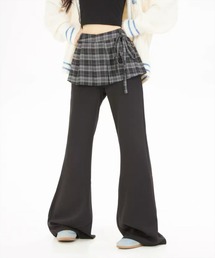 clear（クリア）の「【WEB限定】チェック柄レイヤードラップスカートパンツ［韓国ファッション カジュアル］≪AW新作≫（その他パンツ）」