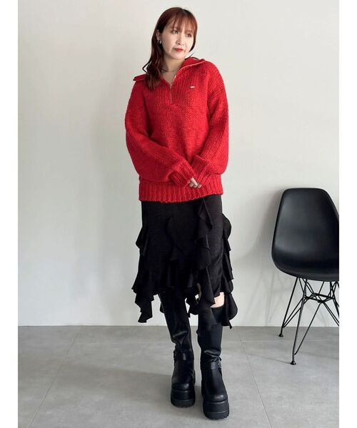 dazzlin(ダズリン)の「フリルスリットサテンスカート(スカート・レディース・ブラック/グレー・SMALL/MEDIUM)」の10枚目の写真