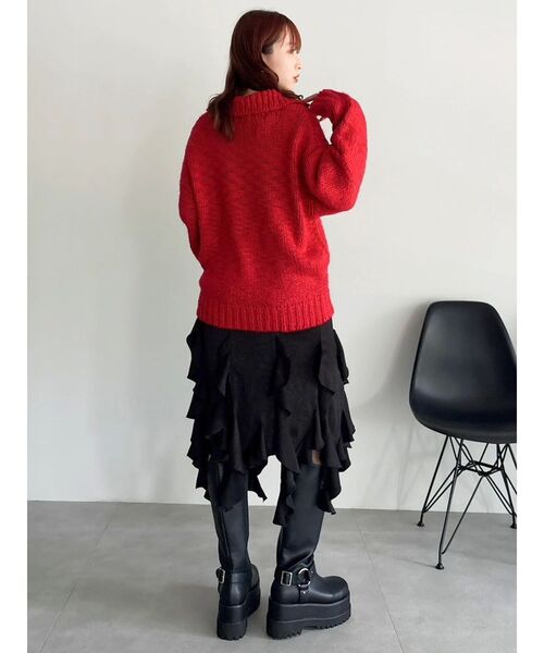 dazzlin(ダズリン)の「フリルスリットサテンスカート(スカート・レディース・ブラック/グレー・SMALL/MEDIUM)」の11枚目の写真