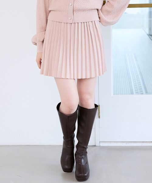 MAJESTIC LEGON(マジェスティックレゴン)の「ニットプリーツミニスカート(スカート・レディース・ピンク/ブラック/アイボリー・MEDIUM)」の14枚目の写真