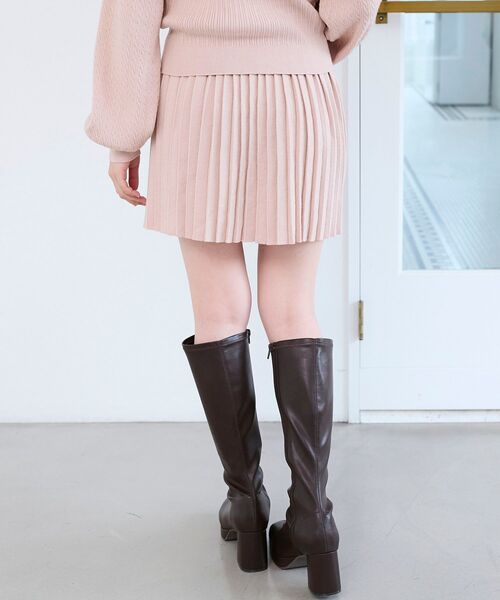 MAJESTIC LEGON(マジェスティックレゴン)の「ニットプリーツミニスカート(スカート・レディース・ピンク/ブラック/アイボリー・MEDIUM)」の16枚目の写真