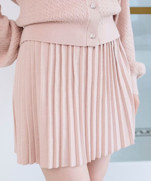 MAJESTIC LEGON(マジェスティックレゴン)の「ニットプリーツミニスカート(スカート・レディース・ピンク/ブラック/アイボリー・MEDIUM)」の17枚目の写真
