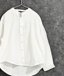 SHISKY（シスキー）の「無地レギュラー バンドカラー オーバーシャツ（シャツ/ブラウス）」