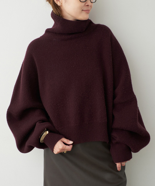 R2W/アールツーダブリュー】CROP TURTLE KNIT（ニット/セーター