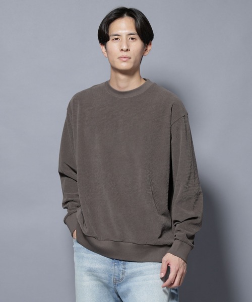 NANO universe（ナノユニバース）の「モールJQDコーデュロイクルーネックプルオーバー（スウェット・メンズ・グレー系その他2/ブラック・M/L）」の2枚目の写真