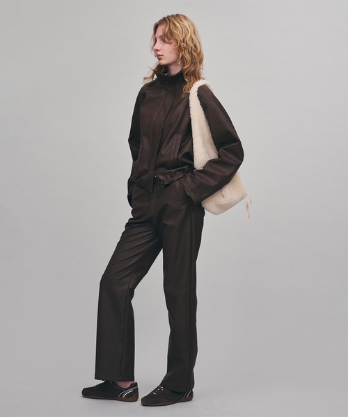 セール】フェイクレザージップアップブルゾン（ブルゾン）｜AKTE