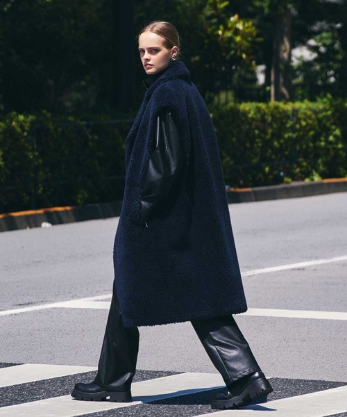 AKTE（アクテ）の「フェイクレザージップアップブルゾン（ブルゾン・レディース・ブラック/モカ・FREE）」の7枚目の写真