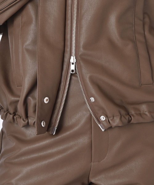 AKTE（アクテ）の「フェイクレザージップアップブルゾン（ブルゾン・レディース・ブラック/モカ・FREE）」の15枚目の写真