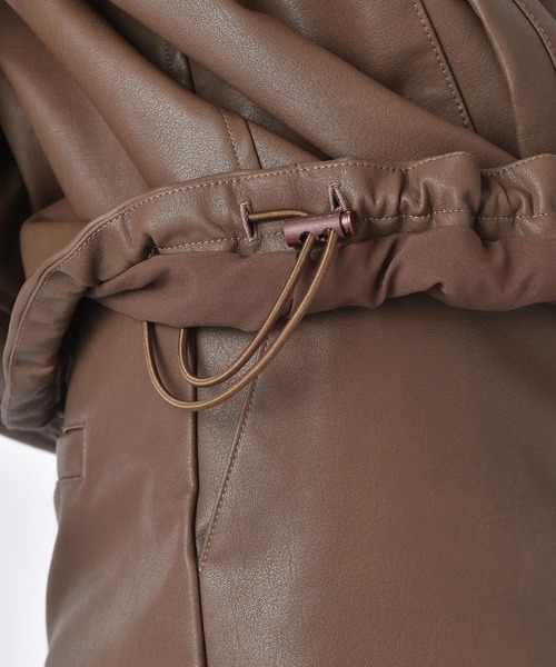 AKTE（アクテ）の「フェイクレザージップアップブルゾン（ブルゾン・レディース・ブラック/モカ・FREE）」の16枚目の写真