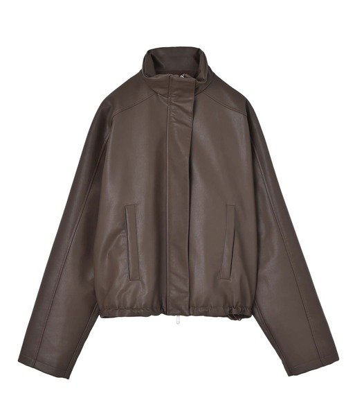 AKTE（アクテ）の「フェイクレザージップアップブルゾン（ブルゾン・レディース・ブラック/モカ・FREE）」の20枚目の写真