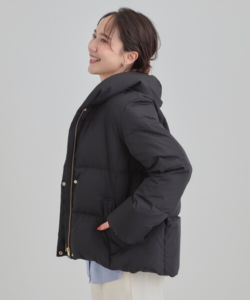 DRESKIP(ドレスキップ)の「【撥水/洗える】ショートフーディーダウン(ダウンジャケット/コート・レディース・ベージュ/ブラック/ブラウン系・03/02/01/04)」の7枚目の写真