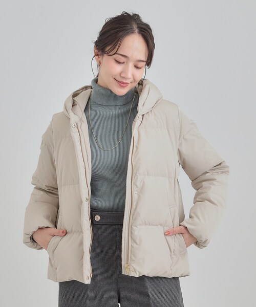 DRESKIP(ドレスキップ)の「【撥水/洗える】ショートフーディーダウン(ダウンジャケット/コート・レディース・ベージュ/ブラック/ブラウン系・03/02/01/04)」の10枚目の写真