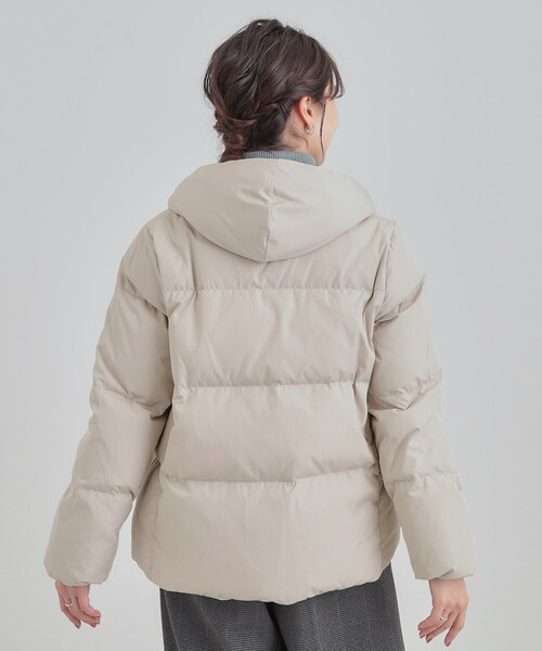 DRESKIP(ドレスキップ)の「【撥水/洗える】ショートフーディーダウン(ダウンジャケット/コート・レディース・ベージュ/ブラック/ブラウン系・03/02/01/04)」の11枚目の写真