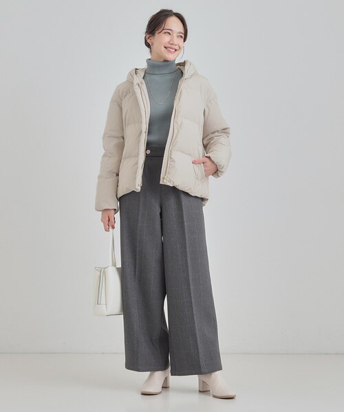 DRESKIP(ドレスキップ)の「【撥水/洗える】ショートフーディーダウン(ダウンジャケット/コート・レディース・ベージュ/ブラック/ブラウン系・03/02/01/04)」の12枚目の写真