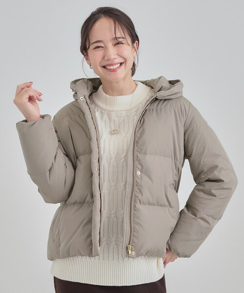 DRESKIP(ドレスキップ)の「【撥水/洗える】ショートフーディーダウン(ダウンジャケット/コート・レディース・ベージュ/ブラック/ブラウン系・03/02/01/04)」の14枚目の写真