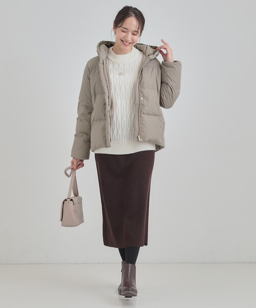 DRESKIP(ドレスキップ)の「【撥水/洗える】ショートフーディーダウン(ダウンジャケット/コート・レディース・ベージュ/ブラック/ブラウン系・03/02/01/04)」の16枚目の写真