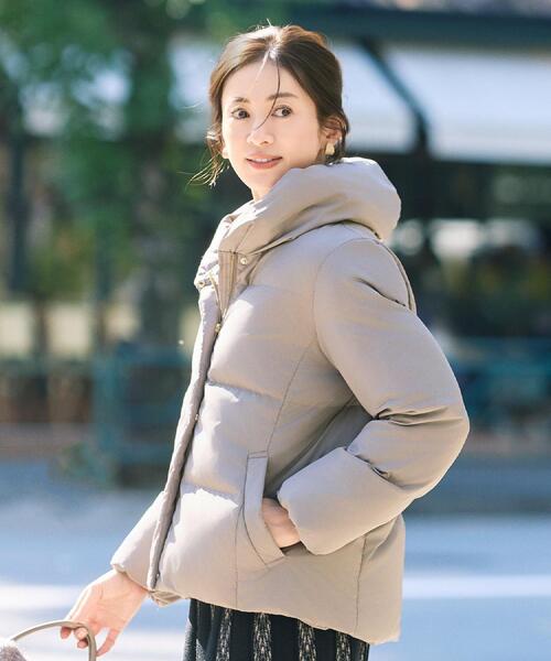 DRESKIP(ドレスキップ)の「【撥水/洗える】ショートフーディーダウン(ダウンジャケット/コート・レディース・ベージュ/ブラック/ブラウン系・03/02/01/04)」の1枚目の写真