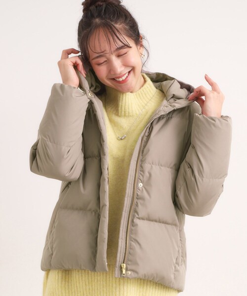 DRESKIP(ドレスキップ)の「【撥水/洗える】ショートフーディーダウン(ダウンジャケット/コート・レディース・ベージュ/ブラック/ブラウン系・03/02/01/04)」の4枚目の写真