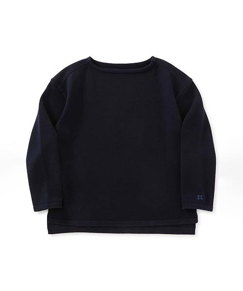 HOLLYWOOD RANCH MARKET(ハリウッドランチマーケット)の「ウェーブコットン エクストラファインメリノ ウールウォッシャブル ボートネック(ニット/セーター・レディース・ブラック/オリーブ/オフホワイト/グレー/ブラウン/パープル/ネイビー・ONE)」の6枚目の写真