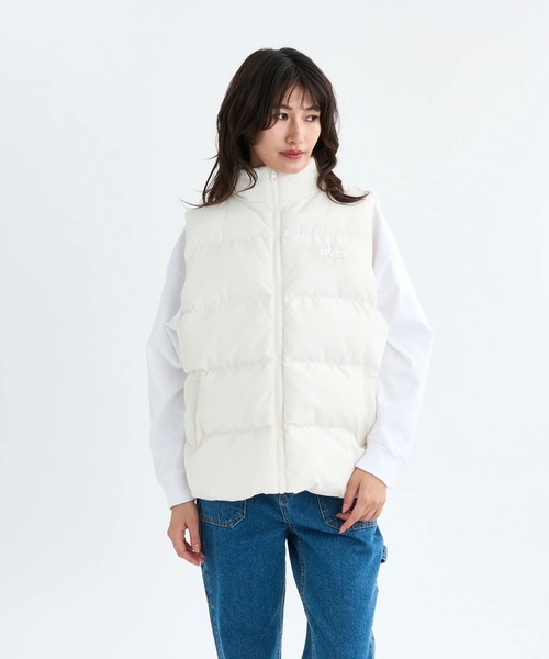 RVCA(ルーカ)の「RVCA レディース RVCA PUFFER VEST ベスト 【2025年秋冬モデル】/ルーカエコダウンベスト(ベスト・レディース・ホワイト系その他/ブラック・SMALL/LARGE/MEDIUM)」の5枚目の写真
