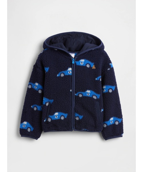 GAP(ギャップ)の「ボア ジップアップパーカー (幼児・ベビー)(パーカー・キッズ・ネイビー/オフホワイト・70cm/80cm/90cm/95cm/100cm/105cm/110cm)」の1枚目の写真