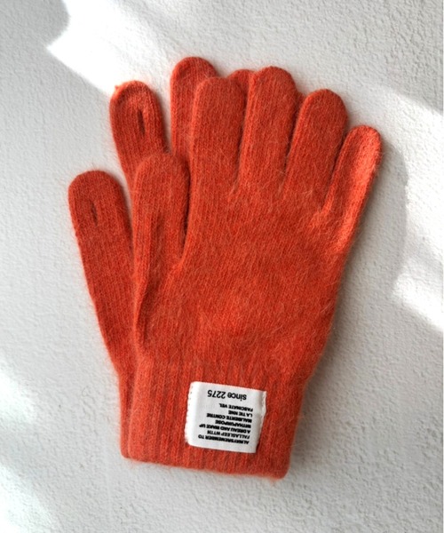 セール】スマホ対応 レタリングタグ フェザーニットグローブ（手袋