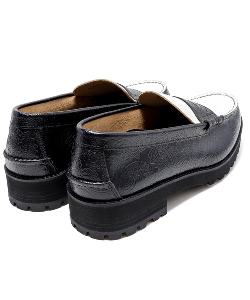 The Kenford Fineshoes（ケンフォードファインシューズ）の「ケンフォード ファインシューズ メンズ K005 タンクソール ローファー ペイズリー（ローファー・メンズ・ブラック×ホワイト・26.5/26/25.5/25/27/27.5）」の8枚目の写真