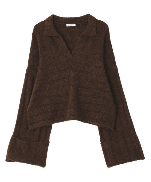 CRAFT STANDARD BOUTIQUE(クラフトスタンダードブティック)の「ロールアップ袖ショート丈ニットプルオーバー<ハンドウォッシャブル>◆(ニット/セーター・レディース・グリーン/ブラウン/レッド/アイボリー・FREE)」の15枚目の写真