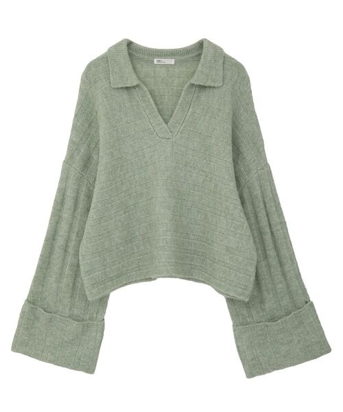 CRAFT STANDARD BOUTIQUE(クラフトスタンダードブティック)の「ロールアップ袖ショート丈ニットプルオーバー<ハンドウォッシャブル>◆(ニット/セーター・レディース・グリーン/ブラウン/レッド/アイボリー・FREE)」の16枚目の写真