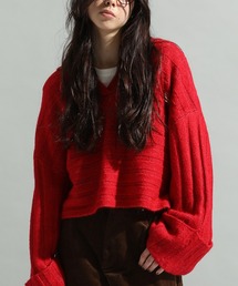 CRAFT STANDARD BOUTIQUE | ロールアップ袖ショート丈ニットプルオーバー＜ハンドウォッシャブル＞◆(ニット/セーター)