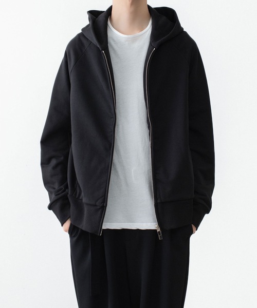 ATTACHMENT(アタッチメント)の「コットン ストレッチテリー ジップアップフーディー / CO STRETCH TERRY ZIP UP HOODIE(パーカー・メンズ・ブラック/ライトグレー・3/2/1)」の3枚目の写真