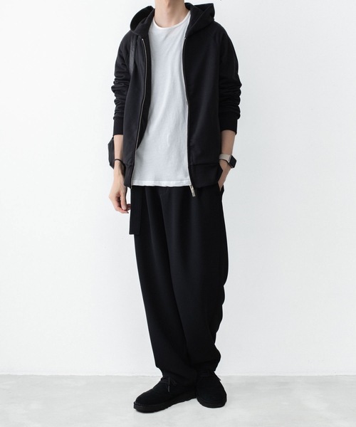 ATTACHMENT(アタッチメント)の「コットン ストレッチテリー ジップアップフーディー / CO STRETCH TERRY ZIP UP HOODIE(パーカー・メンズ・ブラック/ライトグレー・3/2/1)」の15枚目の写真