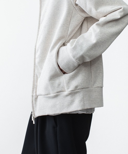 ATTACHMENT(アタッチメント)の「コットン ストレッチテリー ジップアップフーディー / CO STRETCH TERRY ZIP UP HOODIE(パーカー・メンズ・ブラック/ライトグレー・3/2/1)」の8枚目の写真