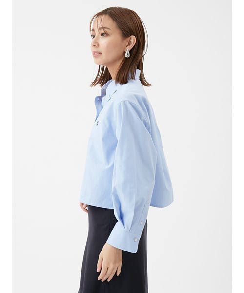 Mila Owen（ミラオーウェン）の「ボタンダウン短丈シャツ（シャツ/ブラウス・レディース・チェック/グレー/ブルー/ホワイト/ピンク/ミント・F）」の11枚目の写真