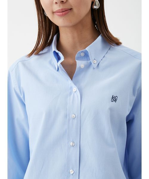 Mila Owen（ミラオーウェン）の「ボタンダウン短丈シャツ（シャツ/ブラウス・レディース・チェック/グレー/ブルー/ホワイト/ピンク/ミント・F）」の13枚目の写真