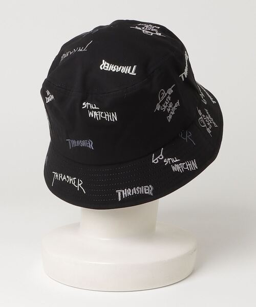 THRASHER(スラッシャー)の「THRASHER 総柄刺繍 バケットハット HAT 帽子 男女兼用(ハット・メンズ・チャコール・FREE)」の16枚目の写真