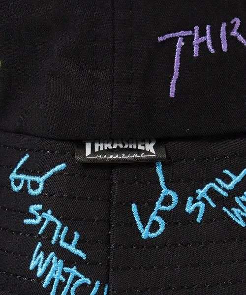 THRASHER(スラッシャー)の「THRASHER 総柄刺繍 バケットハット HAT 帽子 男女兼用(ハット・メンズ・チャコール・FREE)」の8枚目の写真