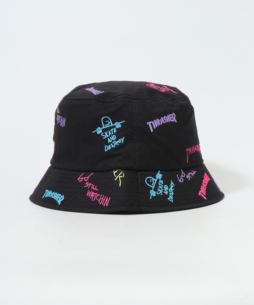THRASHER(スラッシャー)の「THRASHER 総柄刺繍 バケットハット HAT 帽子 男女兼用(ハット・メンズ・チャコール・FREE)」の10枚目の写真