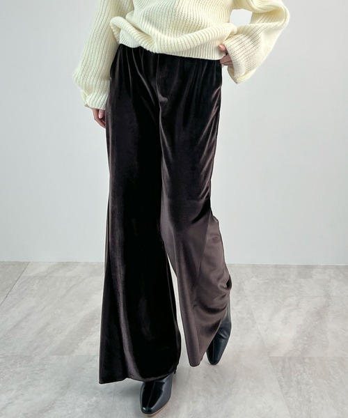 Futier land(フューティアランド)の「ベロアパンツ(その他パンツ・レディース・ダークブラウン/マスタード・FREE)」の2枚目の写真