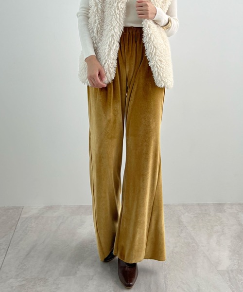 Futier land(フューティアランド)の「ベロアパンツ(その他パンツ・レディース・ダークブラウン/マスタード・FREE)」の1枚目の写真