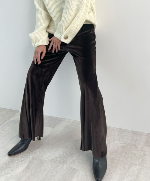 Futier land(フューティアランド)の「ベロアパンツ(その他パンツ・レディース・ダークブラウン/マスタード・FREE)」の3枚目の写真