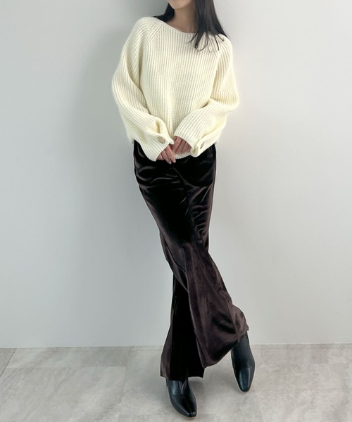 Futier land(フューティアランド)の「ベロアパンツ(その他パンツ・レディース・ダークブラウン/マスタード・FREE)」の4枚目の写真