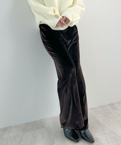 Futier land(フューティアランド)の「ベロアパンツ(その他パンツ・レディース・ダークブラウン/マスタード・FREE)」の5枚目の写真