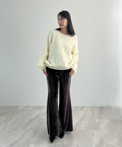 Futier land(フューティアランド)の「ベロアパンツ(その他パンツ・レディース・ダークブラウン/マスタード・FREE)」の10枚目の写真